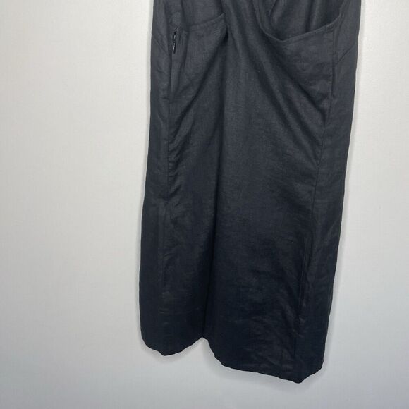 MADEWELL Mini Dress Women 10 Black 100% Linen NEW Cross Back A-Line NQ326 - Picture 10 of 14